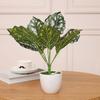 1 Branch Artificial Monstera Leaf No Water Need Decorative Easy To Maintain Practical DIY Potted Ornament Home Decor