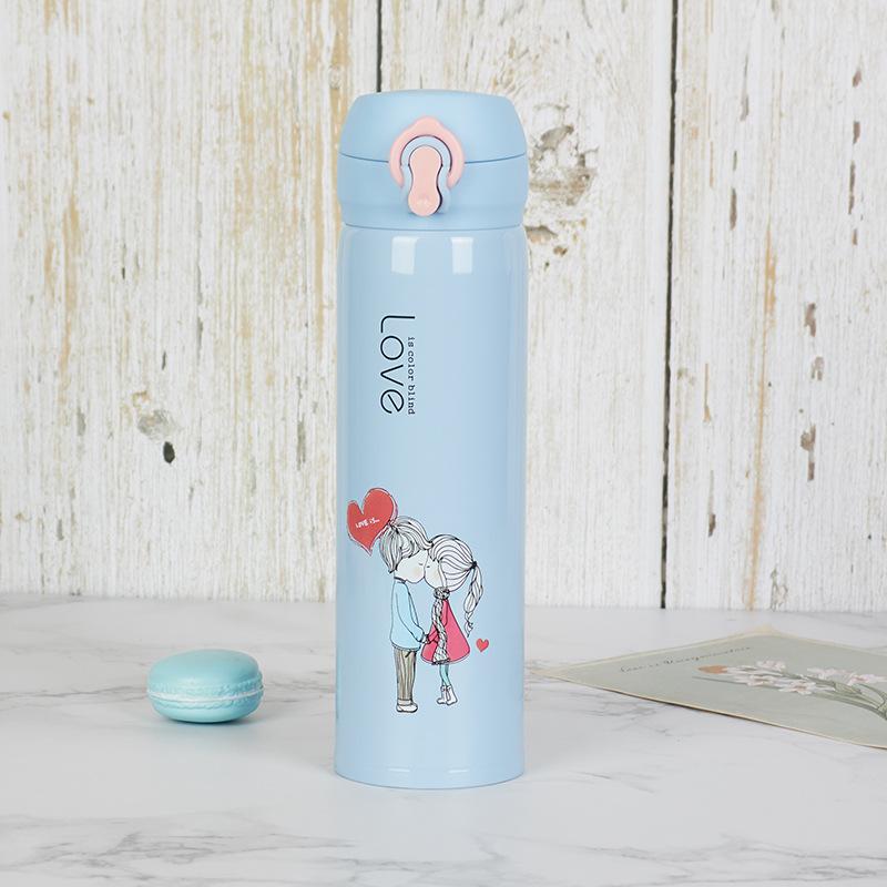 Новая мультяшная кружка с отскоком, детские чашки из нержавеющей стали 304, студенческие уличные подарочные чашки для пар.