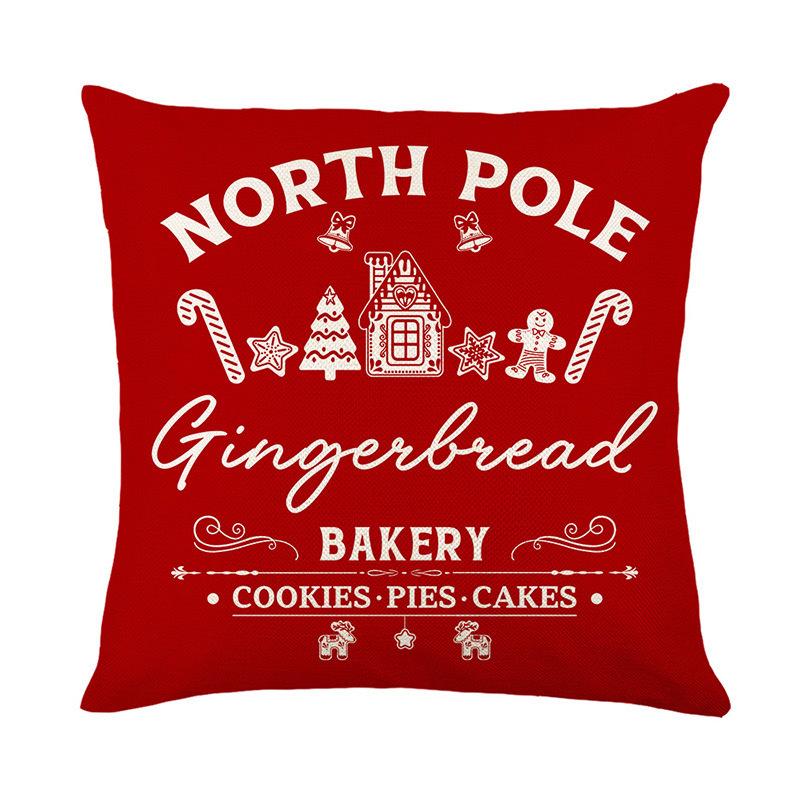 Рождественская наволочка Декоративная льняная с принтом для крыльца, двора, дивана, домашнего декора, наволочка