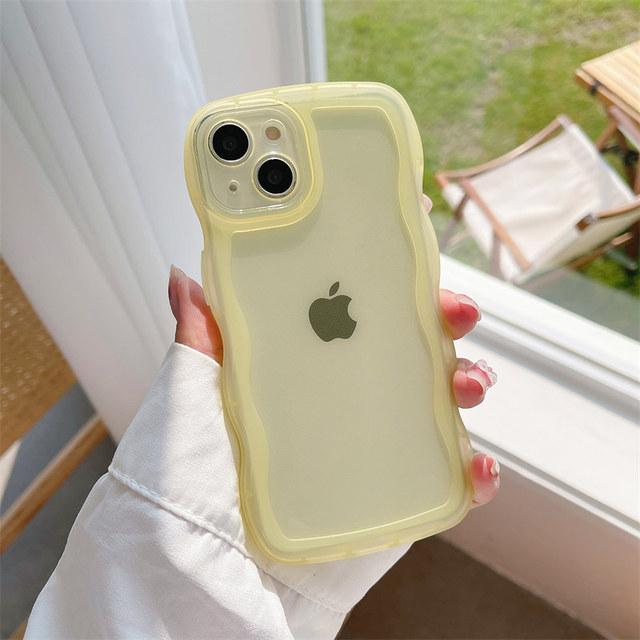 Силиконовый милый прозрачный чехол с волнистыми волнами для Iphone 14 11 12 13 Pro Max X Xr Xs 13pro 14pro противоударный прозрачный мягкий чехол