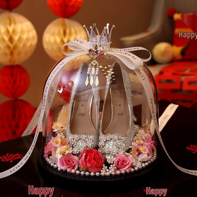 Свадебный набор хрустальной обувной коробки с замком и фотореквизитом – Идеально для свадебных игр и сюрпризов