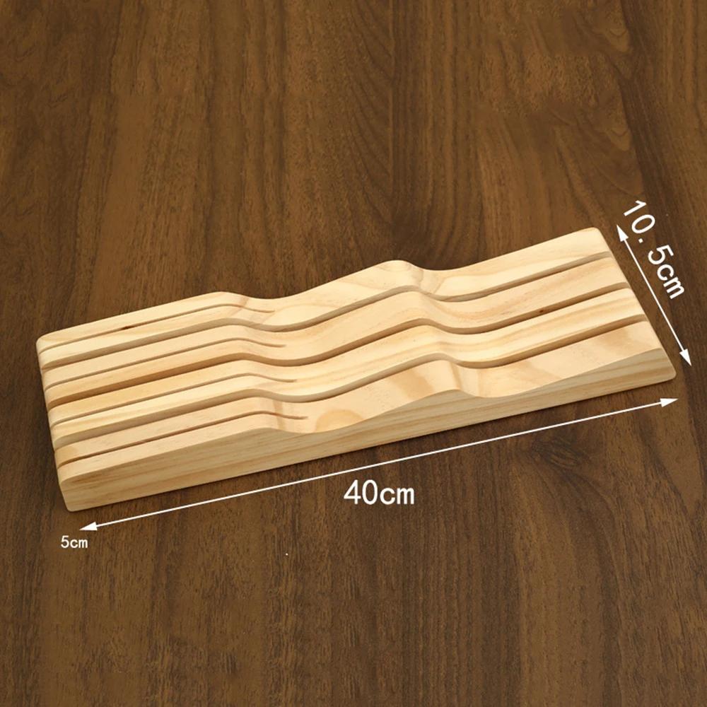 Новый встроенный лоток для ножей, деревянный органайзер для ножей, кухонный ящик, контейнер для столовых приборов, подставка для ножей в западном стиле