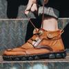 Новые осенние мужские ботинки ручной работы из кожи больших размеров 48, уличные кроссовки, мужская дышащая повседневная кожаная обувь, мужские ботильоны