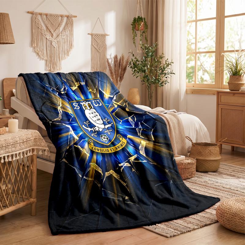 Sheffield Wednesday Football Print Flannel Blanket Soft Warm Sofa Bed Throw Blanket For Home Office Bedroom