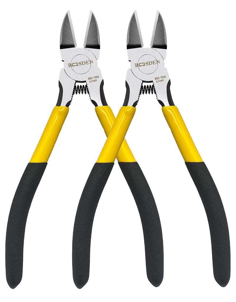 BOOSDEN Wire Cutter 6.5 inch Cutting Pliers Diagonal Cutter Metal Snipper | Spring Loaded Flush Cutter Dike for Crafting, Artificial Flower Jewelry