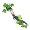 Terrarium Plant Decoration for Amphibian Lizard Snake Climbing with Suction Cup High Temperature Resistance Resin Green Plants