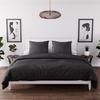 Duvet Cover Set In Washed Microfiber 240x220 Cm BOHEME Black, by Intemporel