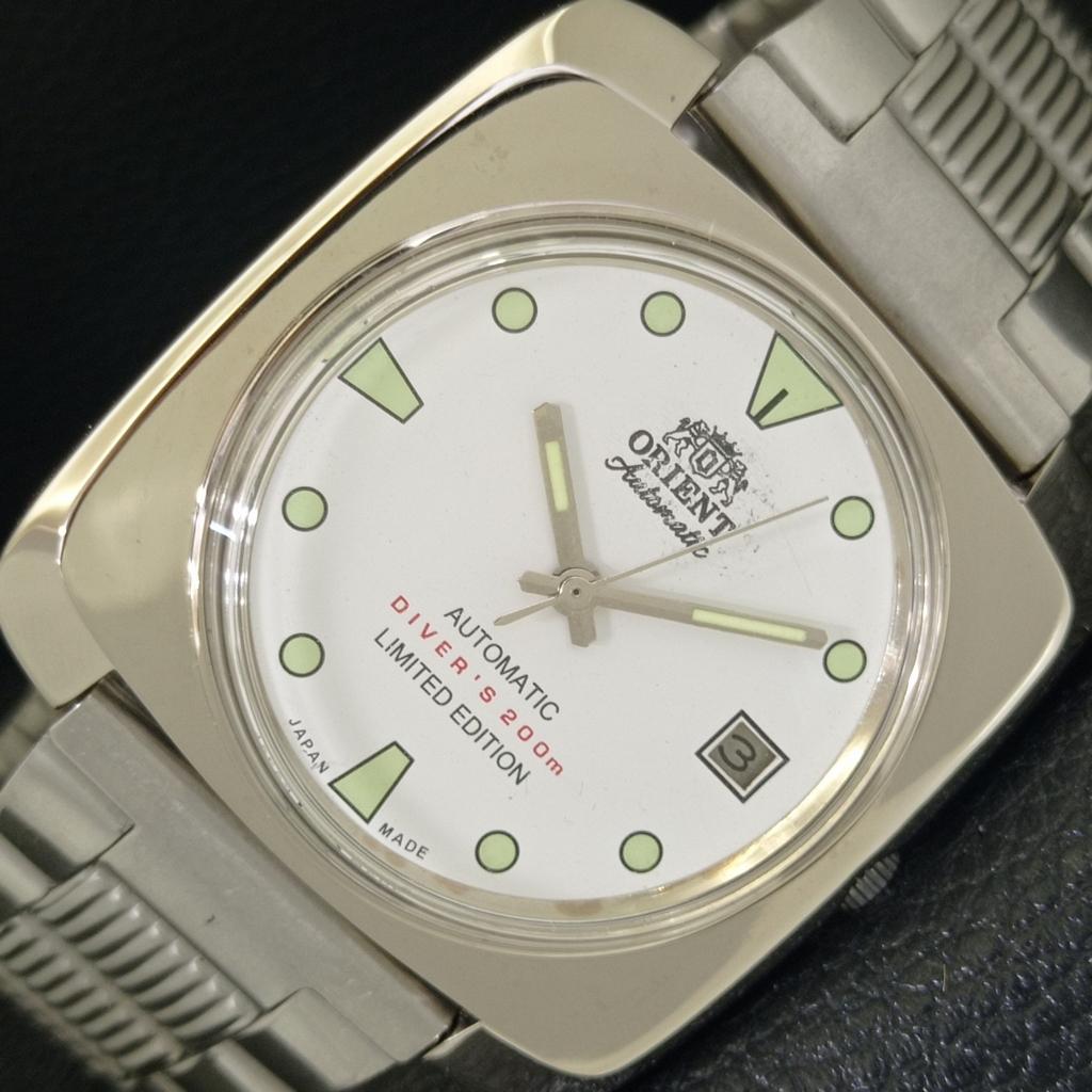 USED ORIENT AUTOMATIC 46941 JAPAN MENS VINTAGE WHITE COLOR DIAL WATCH A702220-5 R123-a702220