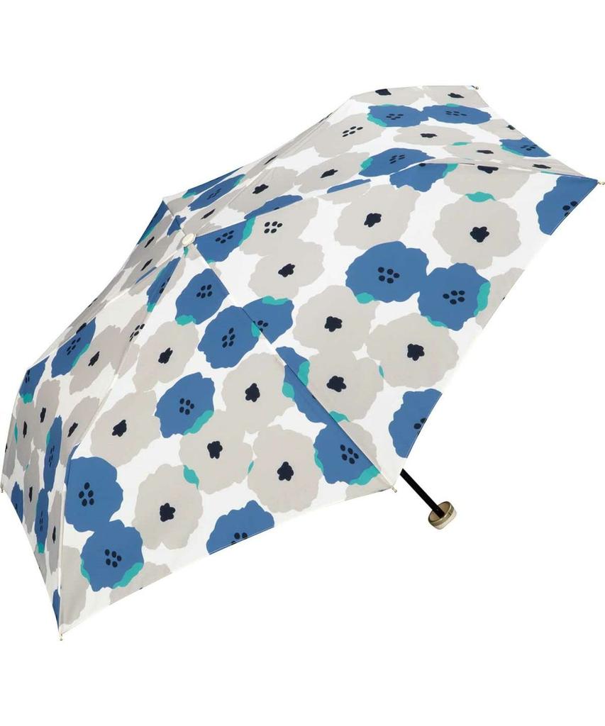 Umbrella Folding Umbrella Peoni Mini Blue 50cm For Both Sunny and Rainy Days With Hook Storage Bag Wide Open Easy To Carry Floral Pattern Scandinavian