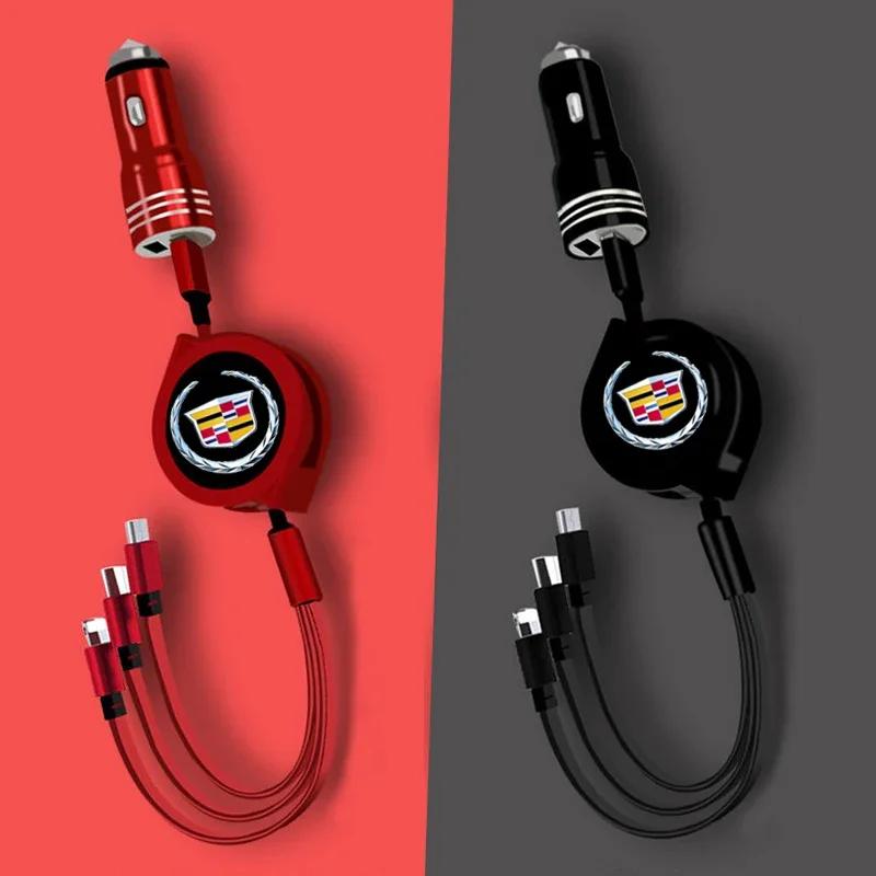 Автомобильный USB-кабель 3-в-1 Зарядные устройства для аккумуляторов Отделка для Cadillac ATS BLS CT4 CT6 CTS ESCALADE STS XLR XT4 XT5 XTS SLS