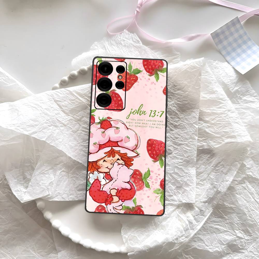 Чехол для телефона 'Девочка с клубничным тортом' S-Strawberry-shortcake Для Samsung S 24 Fe 25 Ultra Plus 20 Lite 21 30 22 23 24 22 Ultra 5G Fundas