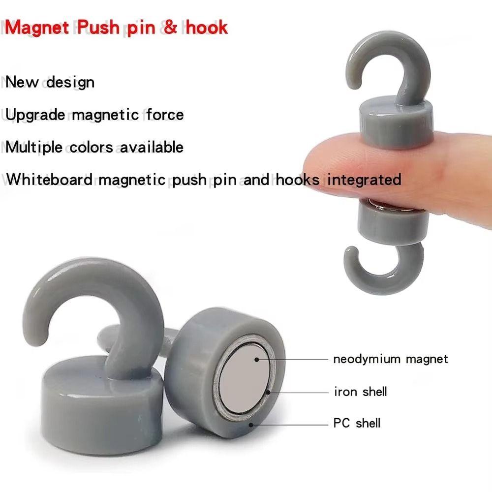 Solid Metal Body Magnetic Hooks Multi-Color Storage Hooks Refrigerator Hanging