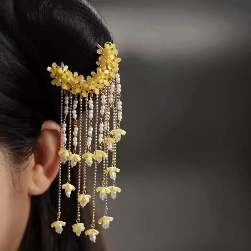 Кисточки U-образная заколка для волос жемчужный цветок шпилька модная китайская палочка для волос повседневная