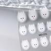 Милые наклейки для ногтей с белым котом, наклейки 5D, котенок, чернила, цветущие цветы, украшения для ногтей, кавайные наклейки для мультфильмов, летний маникюр