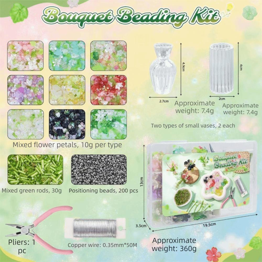 Beginner Friendly DIY Beaded Plants Green Series Color Jewelry Making Kit Jewelry Making
