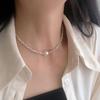 Ins Silver Pearl Choker Necklace Women's Fashion Simple Clavicle Chain Necklace Wedding Party Jewelry Gifts Butterfly Necklace