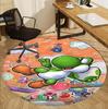 Yoshi Pattern Round Rug, Indoor/Outdoor Mat, for Picnic, Gameroom, Bedroom, Office, Living Room, Home Decor Carpet, Birthday Gift