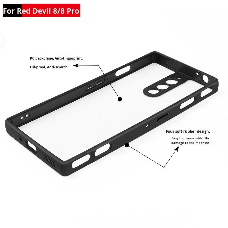 Red Magic 8Pro/8Pro+ Cross-Border All-Inclusive Frosted Luxury Design TPU+PC Material Protective Mobile Phone Case Transparent