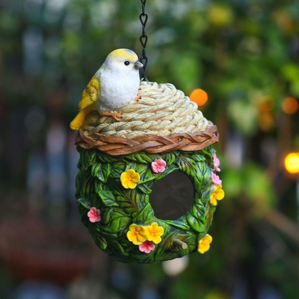 Gift Weatherproof Bird Houses Cute Garden Outdoor Garden Hanging Resting Place DIY Birds Nest