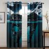 The Beach In The Moonlight Scenery Mediterrane High Shading Curtain Natural Scenery Living Room Curtain Bedroom Decor 2 Pieces