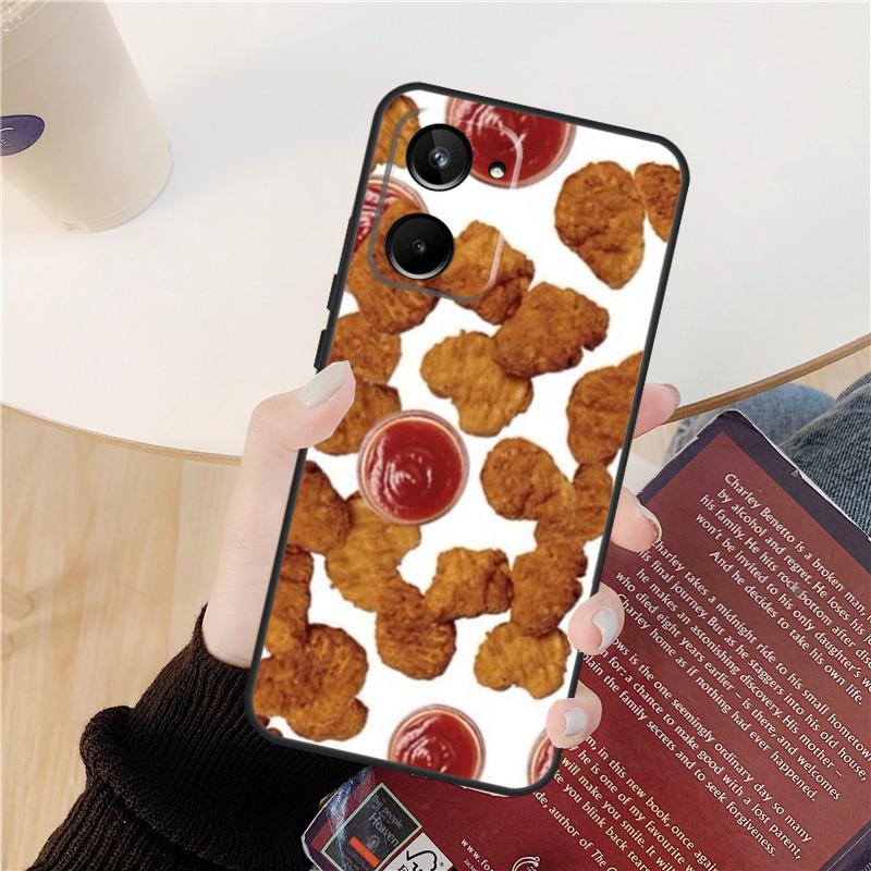 Чехол с картошкой фри, бургером, пиццей для Realme GT 7 Pro GT 6T 6 5 C55 C53 C51 C21Y C25S C61 C67 C75 10 11 12 13 14 Pro Plus