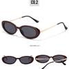 Retro Oval Small Frame Sunglasses, Thin Metal Temple Sunshade Sunglasses, Women's Street Photography Versatile Decorative Glasses