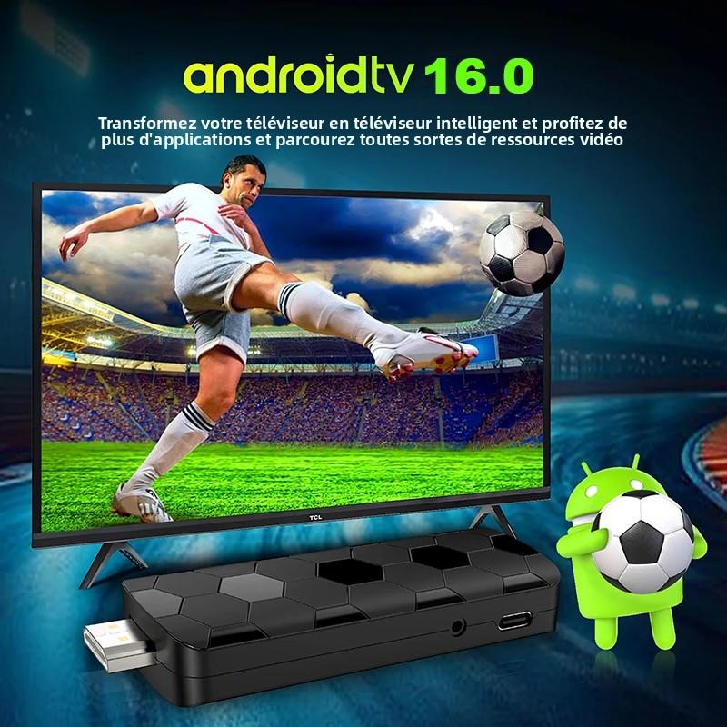 Android 16 4/8K UHD R3+ТВ-стик Пользовательский интерфейс Двойной Wi-Fi 2,4 ГГц/5,8 ГГц 8 ГБ+128 ГБ Четырехъядерный Плеер для домашнего кинотеатра Для Netflix YouTube