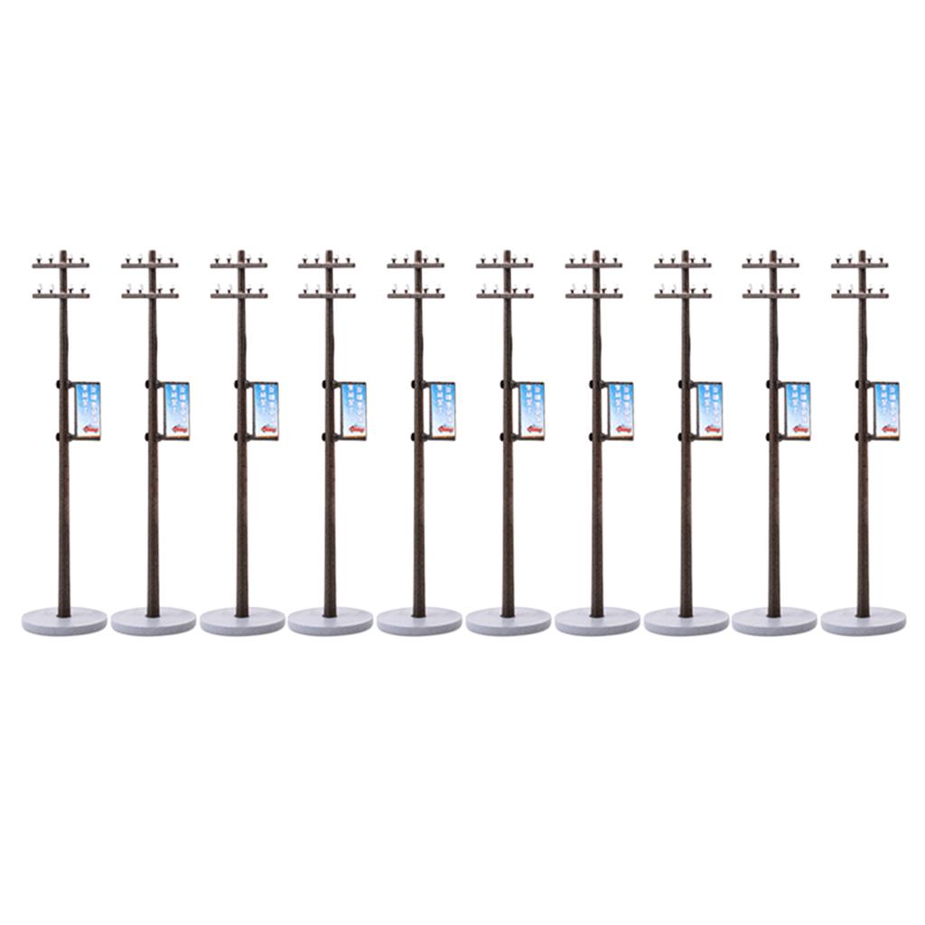 10 шт. мини-столб для электрических линий для поездов, железных дорог, микропейзаж 1/87, 8,1 см