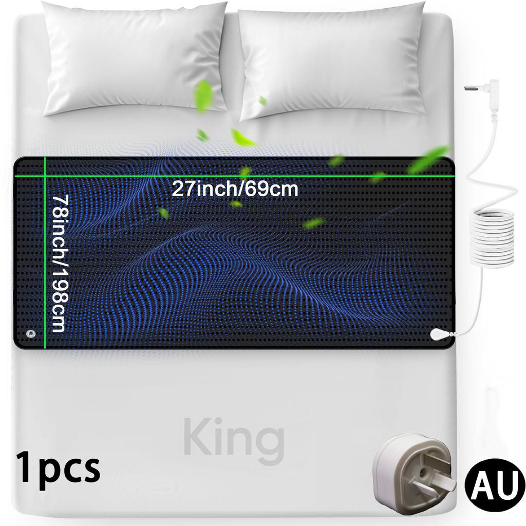 Заземляющий коврик для кровати Противоскользящая накладка из ПУ кожи с заземляющим шнуром Улучшает сон Снимает стресс и боль