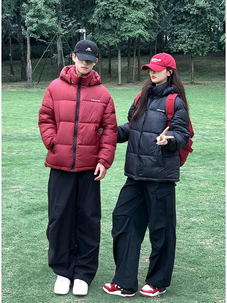 Unisex Short Hooded Winter Jacket with Big Pockets