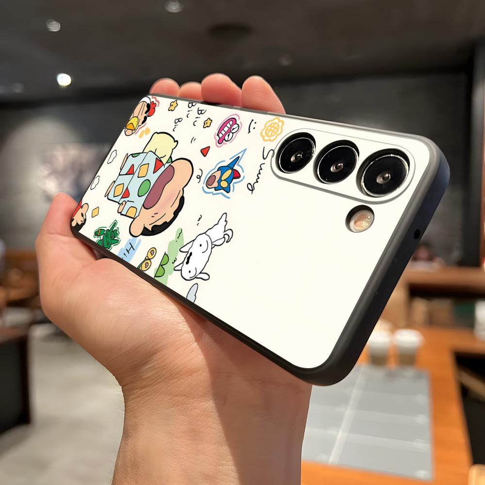 Чехол для телефона C-Crayon S-ShinChan для Samsung A56 A36 A26 A16 A15 A25 A35 A55 A14 A34 A24 A54 Черный Мягкий