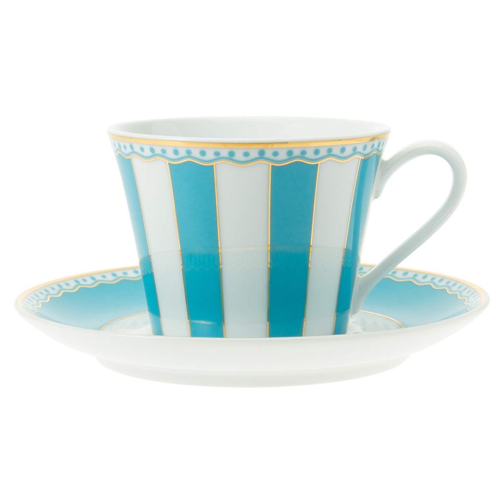 Noritake Чашка с блюдцем оба для кофе и Carnival Light Fine & (для чая), 250 куб. см, Синий, Фарфор, T002B/M-253