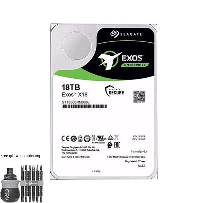 Seagate Exos Enterprise 18TB SATA Hard Drive with Tool Kit