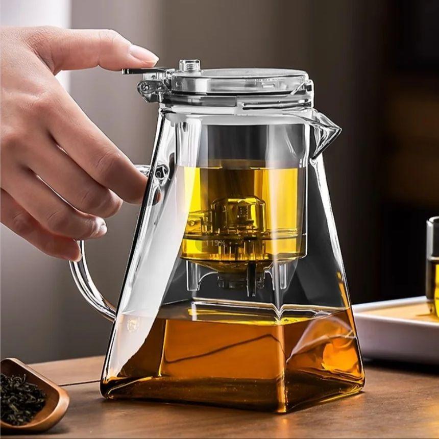 Glass Tea Pot Chinese High Temperature Tea Separation Brew Teapot High Borosilicate Pure Color Simple Teapot Tea Cup