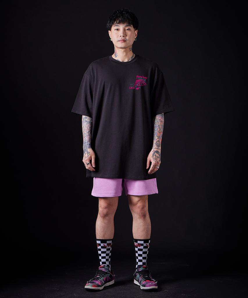 ASTRAL PROJECTION Graffiti Supima Cotton Round Neck Short Sleeve T-Shirt_Black