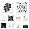 45x45cm Black Geometric Printed Pattern Polyester Cushion Cover for Home Living Room Sofa Decoration Throw Pillow Pillowcase