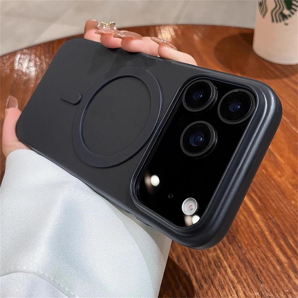 Luxury For Magsafe Wireless Charge Matte Phone Case For iPhone 17 Air 16 15 Pro Max Plus Magnetic Soft Bumper Transparent Cover