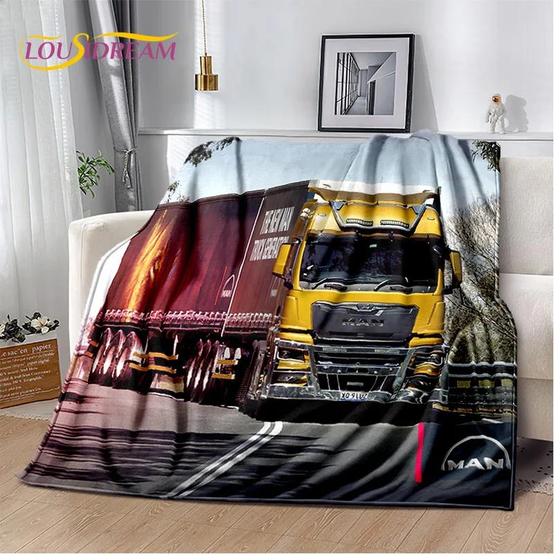 HD Man Truck Lorry 3D Печать Мягкие фланелевые одеяла, Плед Удобное одеяло для пикника Кровати Диваны Дома Спальня Подарки