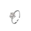 Shiyuan Snowflake Zircon Ring: Versatile Fresh Flower Design, Perfect Christmas Jewelry Gift
