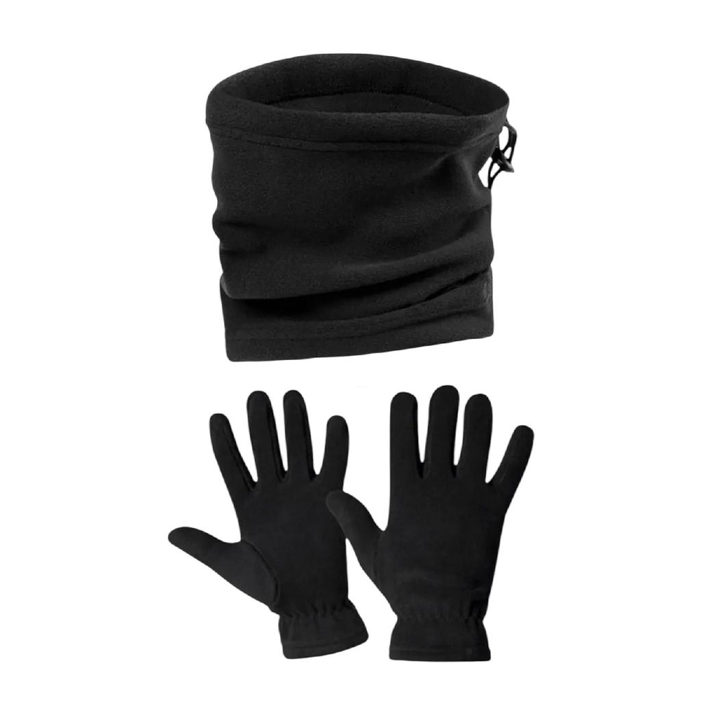 Зимний черный флисовый воротник