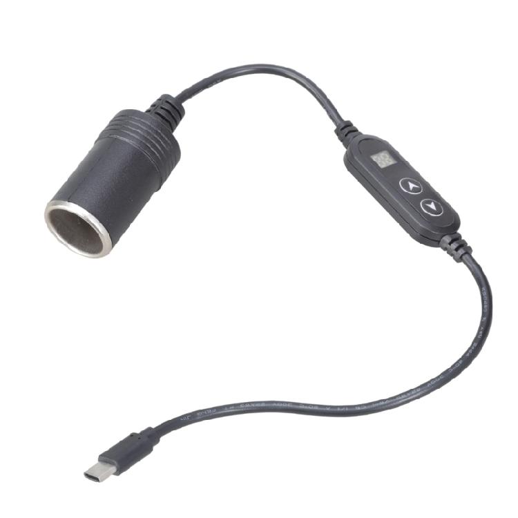 Автомобильные преобразователи напряжения USB Type-C в 5В/9В/12В/15В/24В с регулируемым напряжением и цифровым дисплеем для электронных устройств.