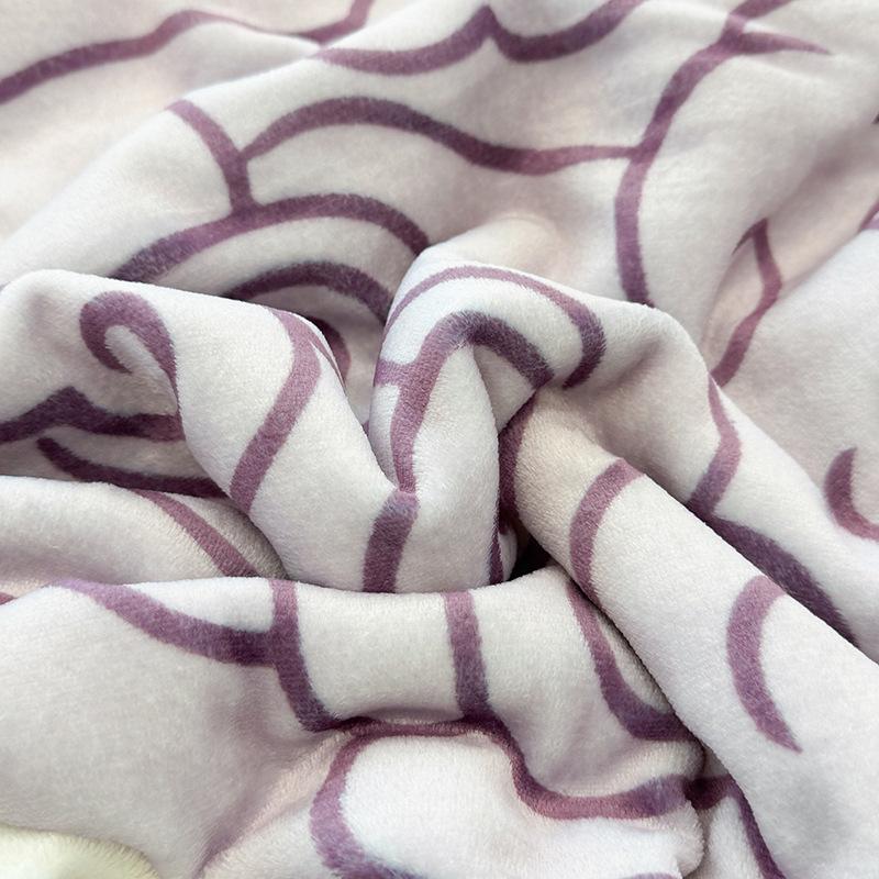 Autumn/Winter Double-Layer Milk Velvet Blanket Cartoon Printed Thick Warm Office Nap Blankets Lamb Cashmere Leisure Sofa Cover