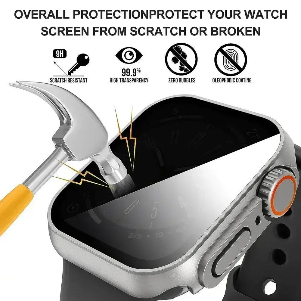 Чехол для Apple Watch Apple Watch Series 9/8/7/6/5/4 SE 44 45 41 40 мм с защитным стеклом Ultra Privacy