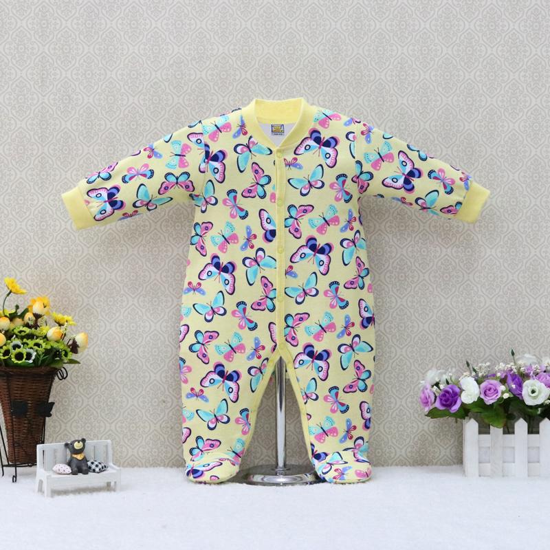 Комбинезоны с длинными рукавами для мальчиков и девочек из чистого хлопка Детские костюмы Летняя и осенняя одежда Одежда для новорожденных Новый стиль