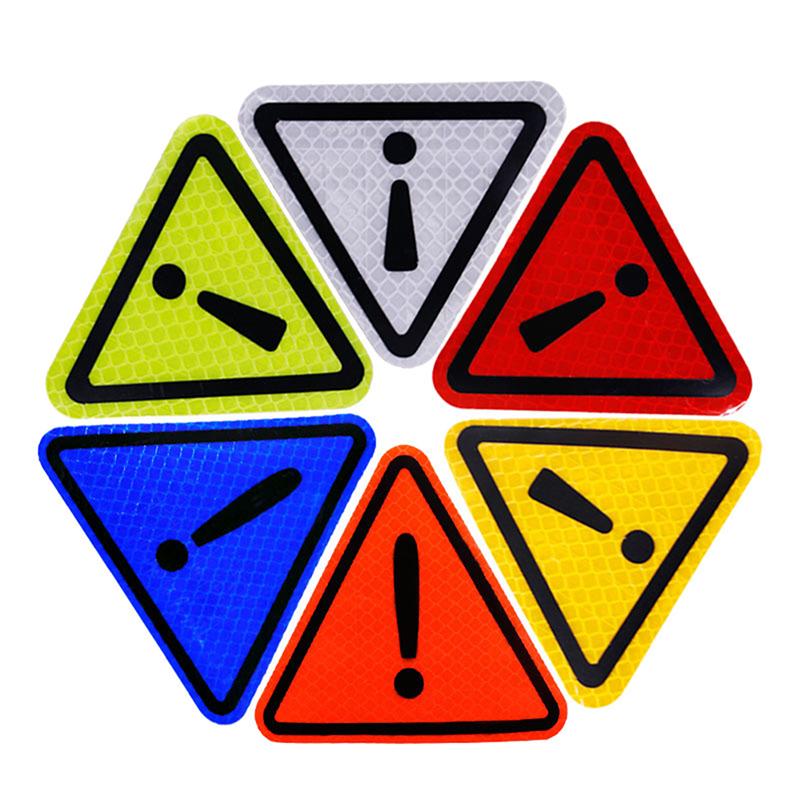 Triangle Exclamation Mark Reflective Warning Sign Car Sticker Night Driving Safety Reflective sticker for Car Anti-Collision