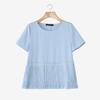ZANZEA Women Casual Round Neck Summer Patchwork Short Sleeve Blouse
