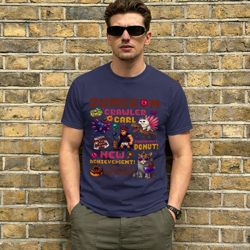 Unisexs TShirt Dungeon Crawler Carl Vintage Pure Cotton Tee Shirt Short Sleeve T Shirt Round Collar Clothing Birthday Present