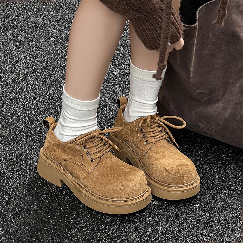 Ботинки Martin мужские 2024 года, новые туфли на шнуровке с большим носком, модные туфли на толстой подошве, универсальные туфли Дерби с низким верхом 25611-J