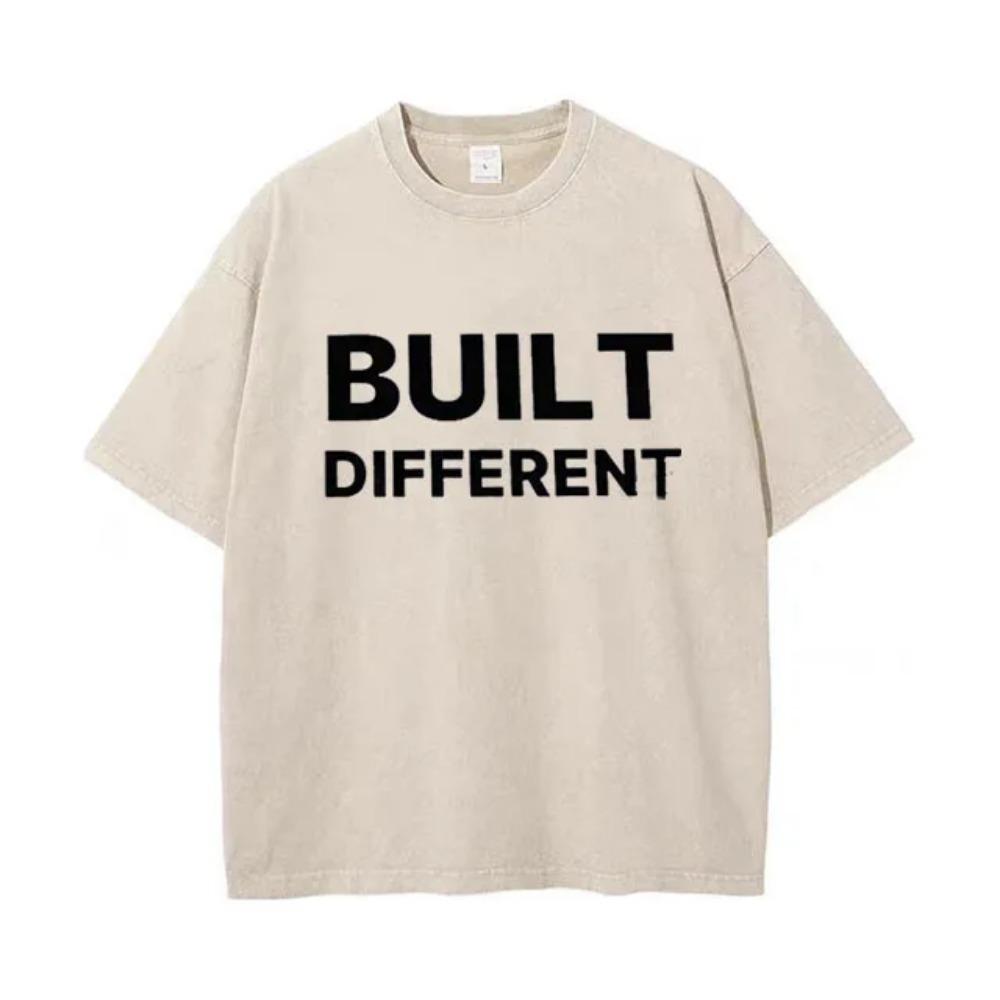 Мужская футболка с принтом Streetwear Мода Хлопковая футболка с коротким рукавом Круглый вырез Свободный крой Винтажный принт Молодежные повседневные топы