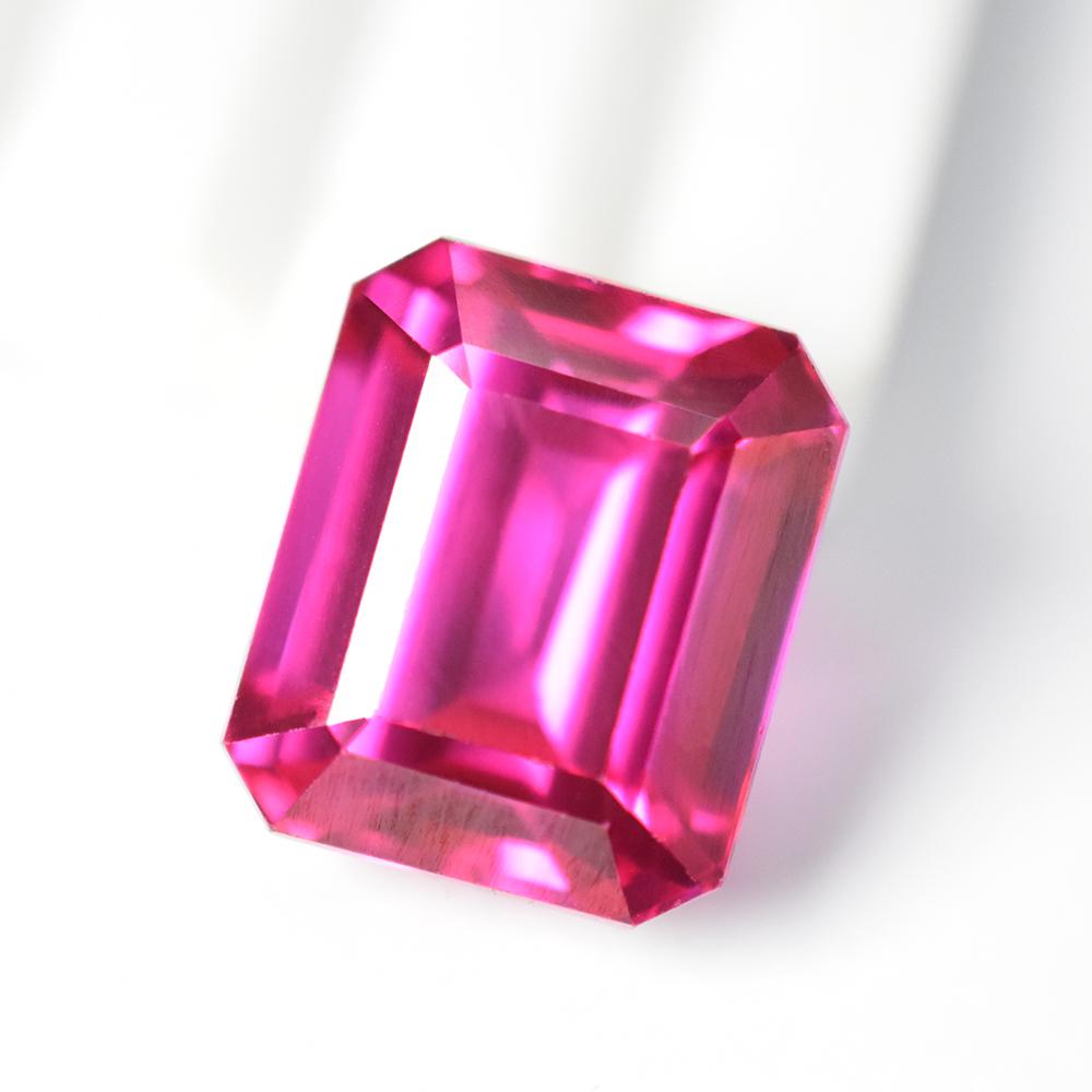 Natural Pink Sapphire Loose Gemstone 25ct 15x13mm Emerald Cut September Birthday Birthstone